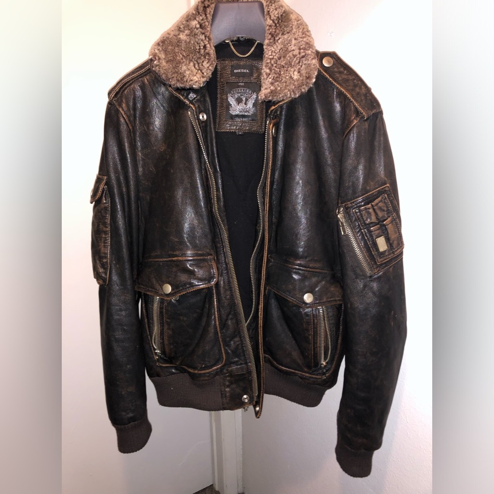 Diesel “L-Tarun” Goat Leather Flight Jacket (Zara, Schott, Dsquared2, Allsaints)
